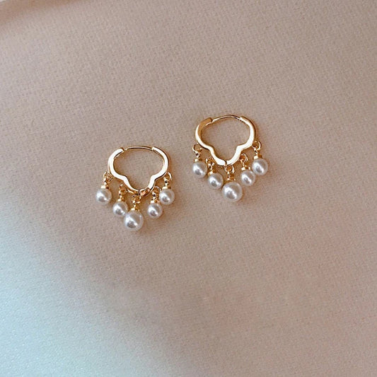 PONYKISS Real 925 Sterling Silver Cloud Pearl Huggies Hoop Earrings For Women Party Classic Fine Jewelry Minimalist Accessories