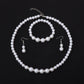 3Pieces Set Elegant Simulated Pearl Necklace Earrings Bracelet Long Necklace Women Bridal Wedding Jewelry Gift Beautiful Jewelri