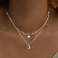 Necklace for Women Double Layer Zircon star Moon Pendant Necklace DelicateChain Charm Elegant Fashion Jewelry Gifts