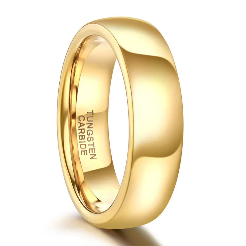 Tigrade Gold Color Tungsten Ring Couple Men Women Classic Wedding Engagement Band 2/4/6/8mm Special Write Engraving Name/Logo