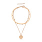 Vintage Bohemia Coin letter Layered Chain Necklace For Women Shell Pearl Moon Long Choker Collar Pendant butterfly Necklace