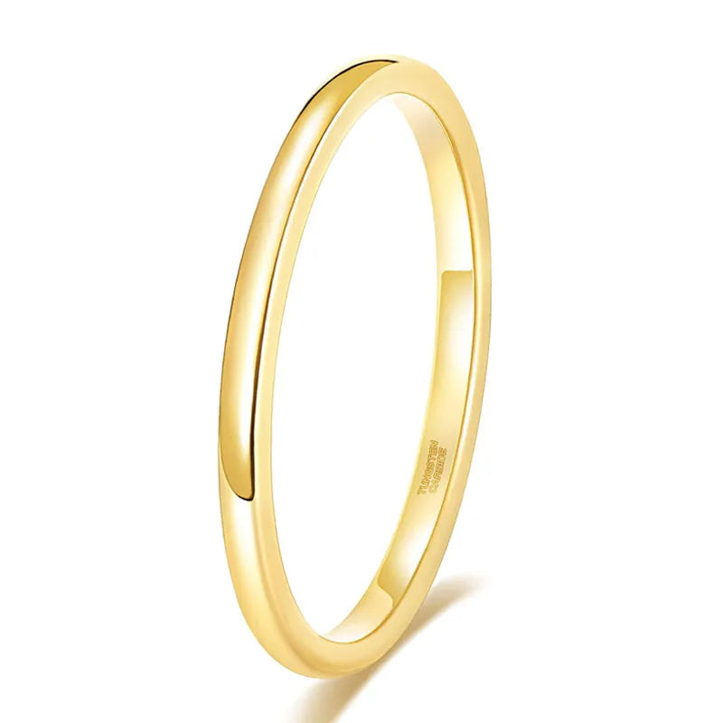 Tigrade Gold Color Tungsten Ring Couple Men Women Classic Wedding Engagement Band 2/4/6/8mm Special Write Engraving Name/Logo
