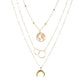 Vintage Bohemia Coin letter Layered Chain Necklace For Women Shell Pearl Moon Long Choker Collar Pendant butterfly Necklace