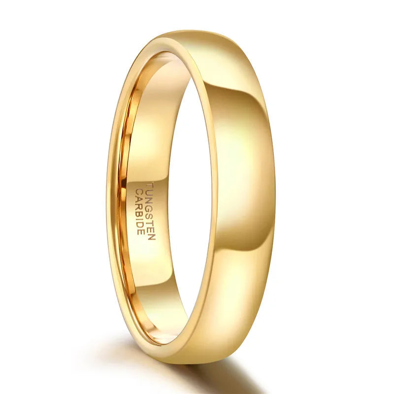 Tigrade Gold Color Tungsten Ring Couple Men Women Classic Wedding Engagement Band 2/4/6/8mm Special Write Engraving Name/Logo