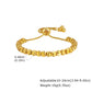 Luxury Tri Color Beaded Bracelet for Women, Gold Plated Adjustable Chain Bracelet, Unique Design Fashion Jewelry