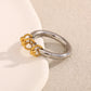 MamacitaSlay Unique Cool 316L Stainless Steel Double Color Ring Creative Waterproof Jewelry Women's Charm Statement Ring Gift