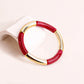 FishSheep Bohemian Colorful Resin Bamboo Stackable Bracelet for Women Trendy Elastic Link Chain Bracelets Bangles Jewelry Gifts