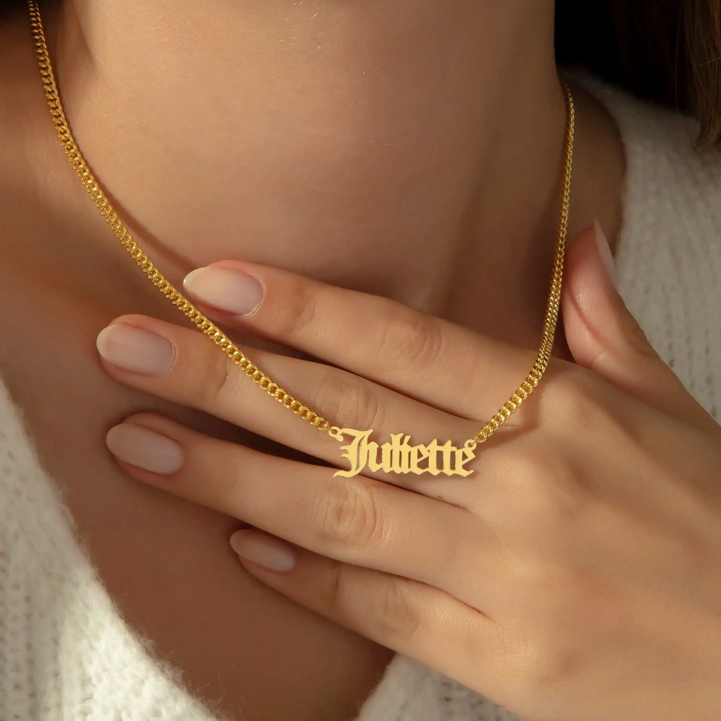 Custom Gothic Old English Nameplate Necklace For Women Stainless Steel Chain Choker Necklaces Men Boho Pretty Jewelry Gift 2025