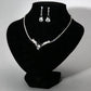 Luxury Rhinestone Geometric Bridal Necklace Earrings Set For Women Dainty Elegant Waterdrop Crystal Wedding Banquet Jewelry Set