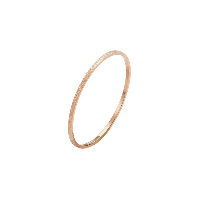0.5mm Thin Matte Stackable Ring Stainless Steel Knuckle Midi Rings for Women Girl Size 4-9