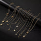 9 Pcs Multi-layered Gold Color Necklace Set for Women Fashion Zircon Pearl Heart Butterfly Star Moon Snake Pendant Necklaces Set