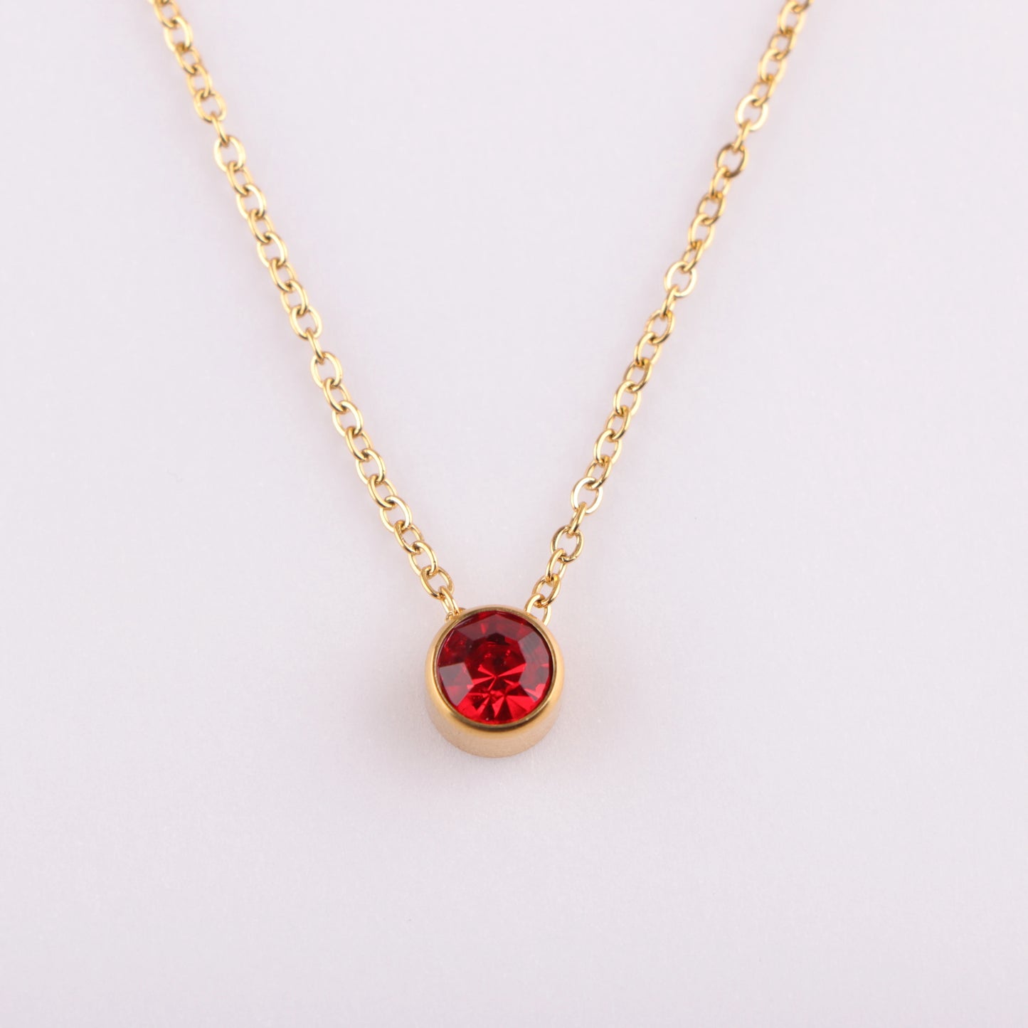 Stainless Steel 12 Birthstones Pendant Necklaces Colorful 12 Month Birthstone Charms  for Women Girls Birthday Jewelry Gift