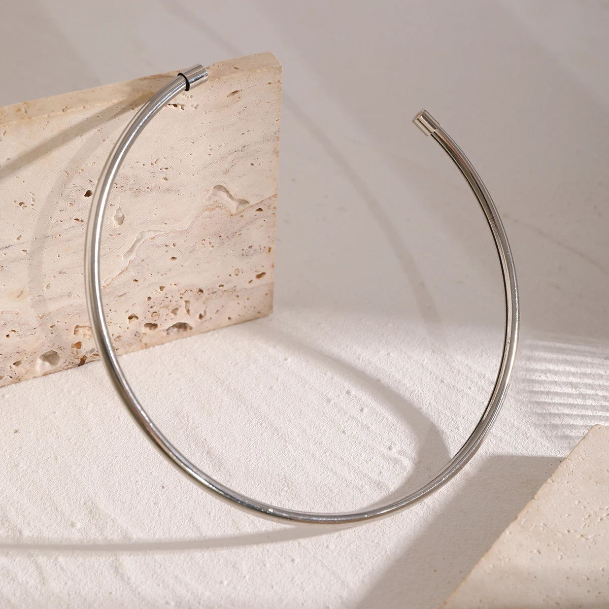 Simple Open Circle Choker Necklace for Women Trendy Gold Color and Silver Color Ladies Collar Accessories 2023 Fashion Jewelry