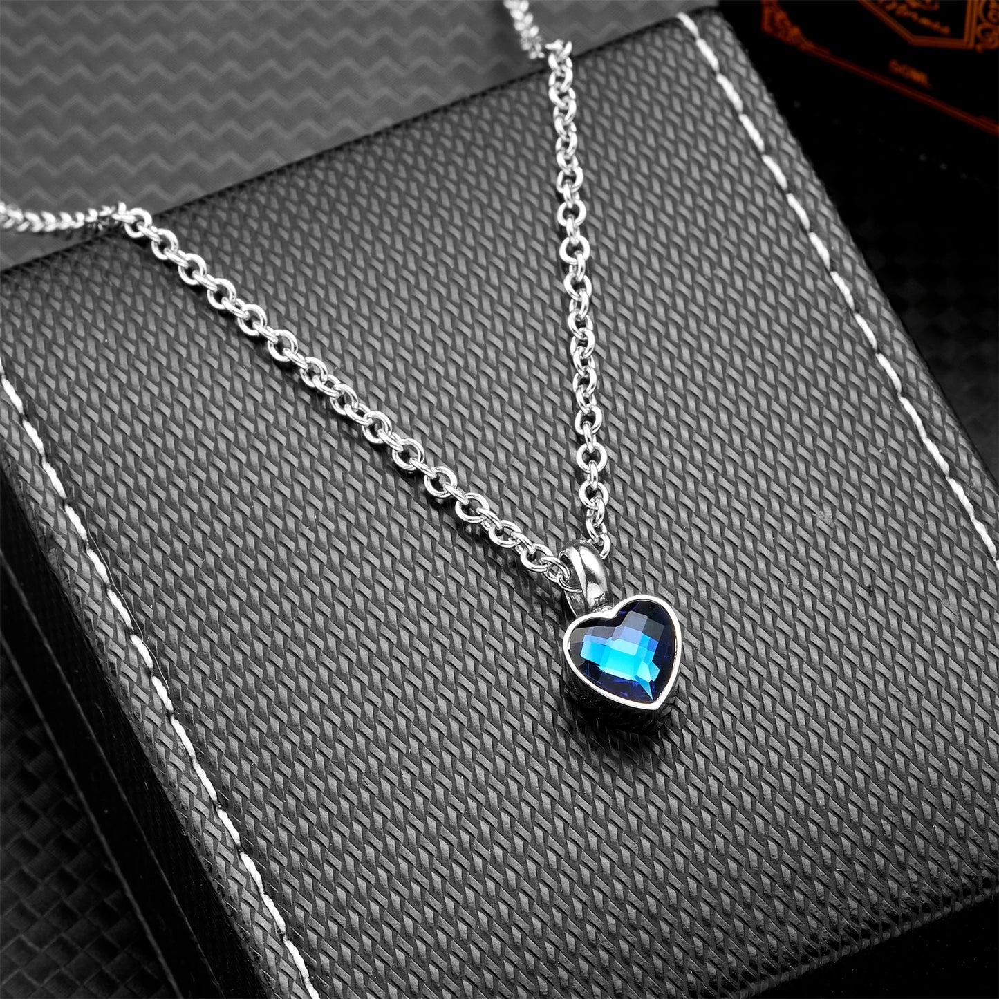 Small Heart Birthstone Cremation Necklace - Stainless Steel Memorial Urn Pendant for Human Ashes, Keepsake Jewelry