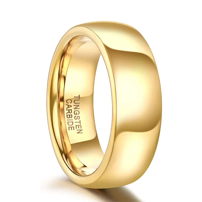 Tigrade Gold Color Tungsten Ring Couple Men Women Classic Wedding Engagement Band 2/4/6/8mm Special Write Engraving Name/Logo