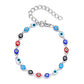 Blue Evil Eye Bracelet for Women Fashion Turkish Lucky Resin Bead Chain Adjustable Bangle Bracelet Birthday Party Jewelry Gift