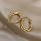 Stainless Steel U-shaped Texture Earrings Women Classic Fashion Minimalist Hoop Earrings Waterproof Daily Jewelry Accessories