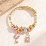 1PC Women's Fashion Pan Family Multi Element Beaded Key Lock Bracelet Bracelet Date Travel Banquet Party Festival Dressing Gift