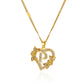 Heart Initial Letter Necklaces For Women Gold Color Stainless Steel Chain A-Z Alphabet Pendant Necklace Birthday Jewelry Gift