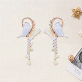Butterfly Wing Ear Cuffs with Crystal Tassel No Piercing Earrings for Women and Girls Cosplay Jewelry Accessories