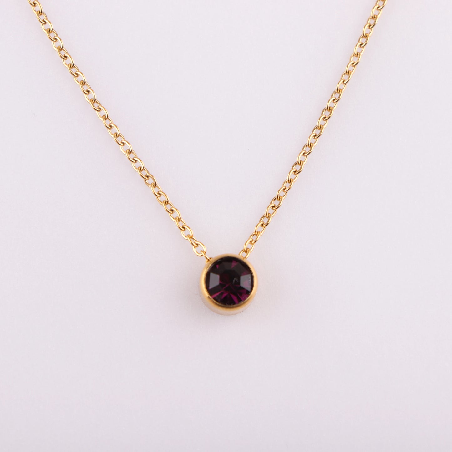 Stainless Steel 12 Birthstones Pendant Necklaces Colorful 12 Month Birthstone Charms  for Women Girls Birthday Jewelry Gift