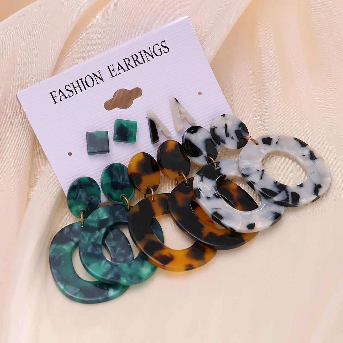Leopard Earrings Set for Women Boho Vintage Creative Geometric Drop Earrings European and American Trendy Fashion Jewelry Gifts