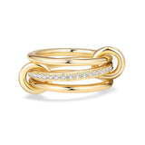 Stainless steel Stackable Rings for Women Non Tarnish Cubic Zirconia Rings Gold Color Multi Ring Mixed Metals Stack Rings Set