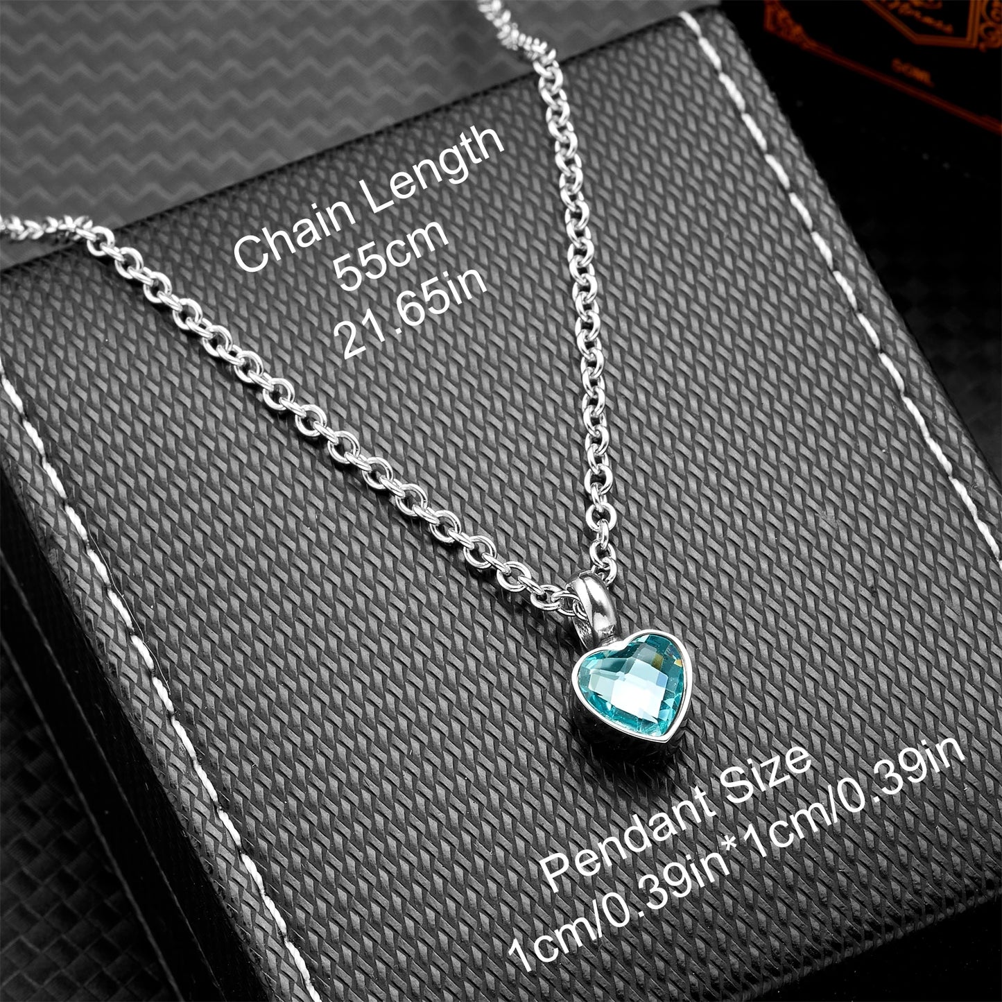 Small Heart Birthstone Cremation Necklace - Stainless Steel Memorial Urn Pendant for Human Ashes, Keepsake Jewelry