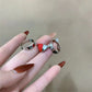 Charm Magnet Heart Couple Open Rings For Lover Creative Heart Attract Paired Adjustable Finger Ring Party Wedding Jewelry B233
