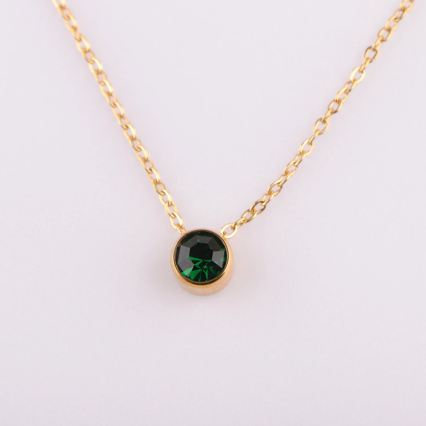 Stainless Steel 12 Birthstones Pendant Necklaces Colorful 12 Month Birthstone Charms  for Women Girls Birthday Jewelry Gift