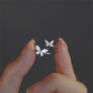 Fashion Adjustable Open Acrylic Crystal Butterfly Ring For Women Kpop Silver Color Zircon Finger Ring Party Jewelry Wholesale