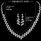 Luxury Rhinestone Geometric Bridal Necklace Earrings Set For Women Dainty Elegant Waterdrop Crystal Wedding Banquet Jewelry Set