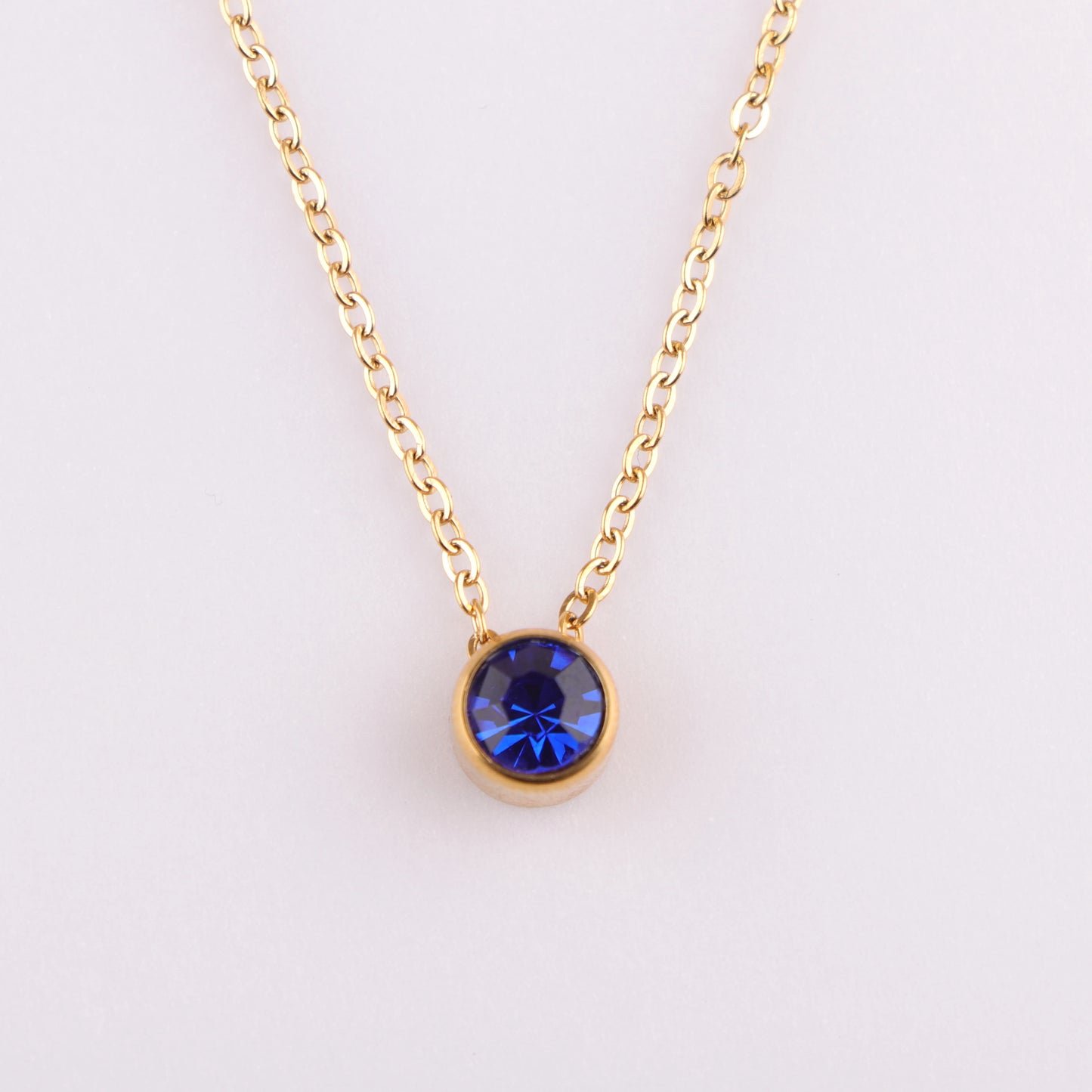 Stainless Steel 12 Birthstones Pendant Necklaces Colorful 12 Month Birthstone Charms  for Women Girls Birthday Jewelry Gift