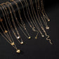 9 Pcs Multi-layered Gold Color Necklace Set for Women Fashion Zircon Pearl Heart Butterfly Star Moon Snake Pendant Necklaces Set