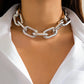 DIEZI Exaggerated CCB Big Chain Chunky Necklace For Women Party Gift Simple Fashion Plastic Statement Choker Necklace Jewelry
