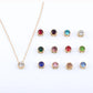 Stainless Steel 12 Birthstones Pendant Necklaces Colorful 12 Month Birthstone Charms  for Women Girls Birthday Jewelry Gift