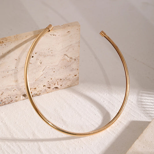 Simple Open Circle Choker Necklace for Women Trendy Gold Color and Silver Color Ladies Collar Accessories 2023 Fashion Jewelry
