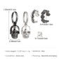 5Pcs/Set Simple Halloween Black Silver Color Skull Drop Earrings Punk Skeleton No Piercing Ear Clip For Women Men Gothic Jewelry