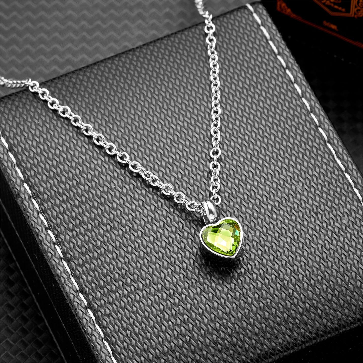 Small Heart Birthstone Cremation Necklace - Stainless Steel Memorial Urn Pendant for Human Ashes, Keepsake Jewelry