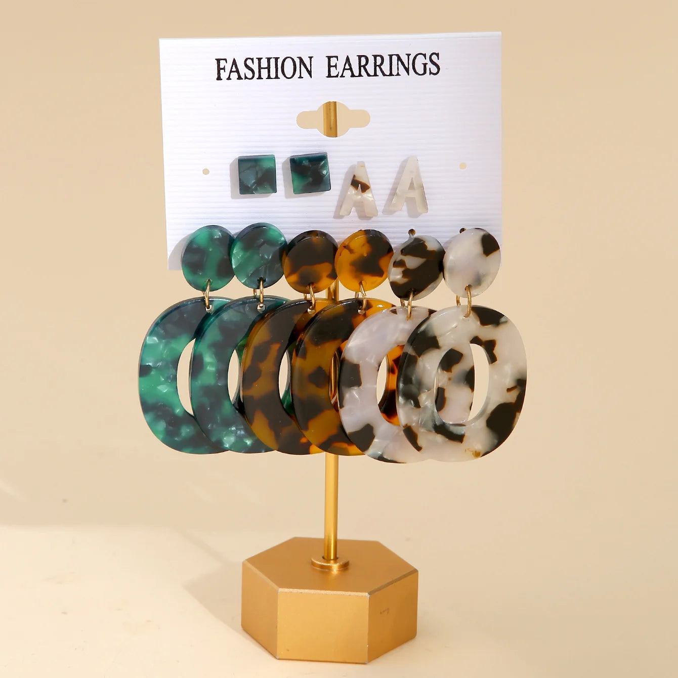 Leopard Earrings Set for Women Boho Vintage Creative Geometric Drop Earrings European and American Trendy Fashion Jewelry Gifts