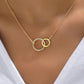 Stainless Steel Necklaces for Women Fashion Thin Chain Minimalist Dainty Double Circle Pendant Necklace on The Neck Jewelry