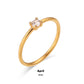 E.B.belle 12 Months Constellation CZ Birthstone Rings For Woman Gold Plated Stainless Steel Zodiac Birthday Gift Ring Jewelry