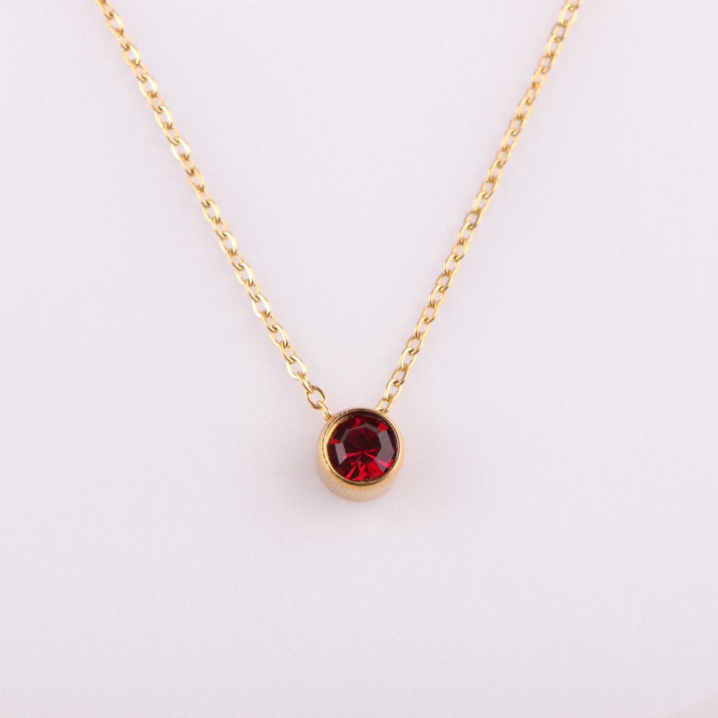 Stainless Steel 12 Birthstones Pendant Necklaces Colorful 12 Month Birthstone Charms  for Women Girls Birthday Jewelry Gift