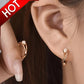 1 Pair Geometric Hoop Earrings – Copper with Zircon Inlay for Everyday Wear (Mother’s/Valentine’s Gift)