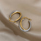 Stainless Steel U-shaped Texture Earrings Women Classic Fashion Minimalist Hoop Earrings Waterproof Daily Jewelry Accessories