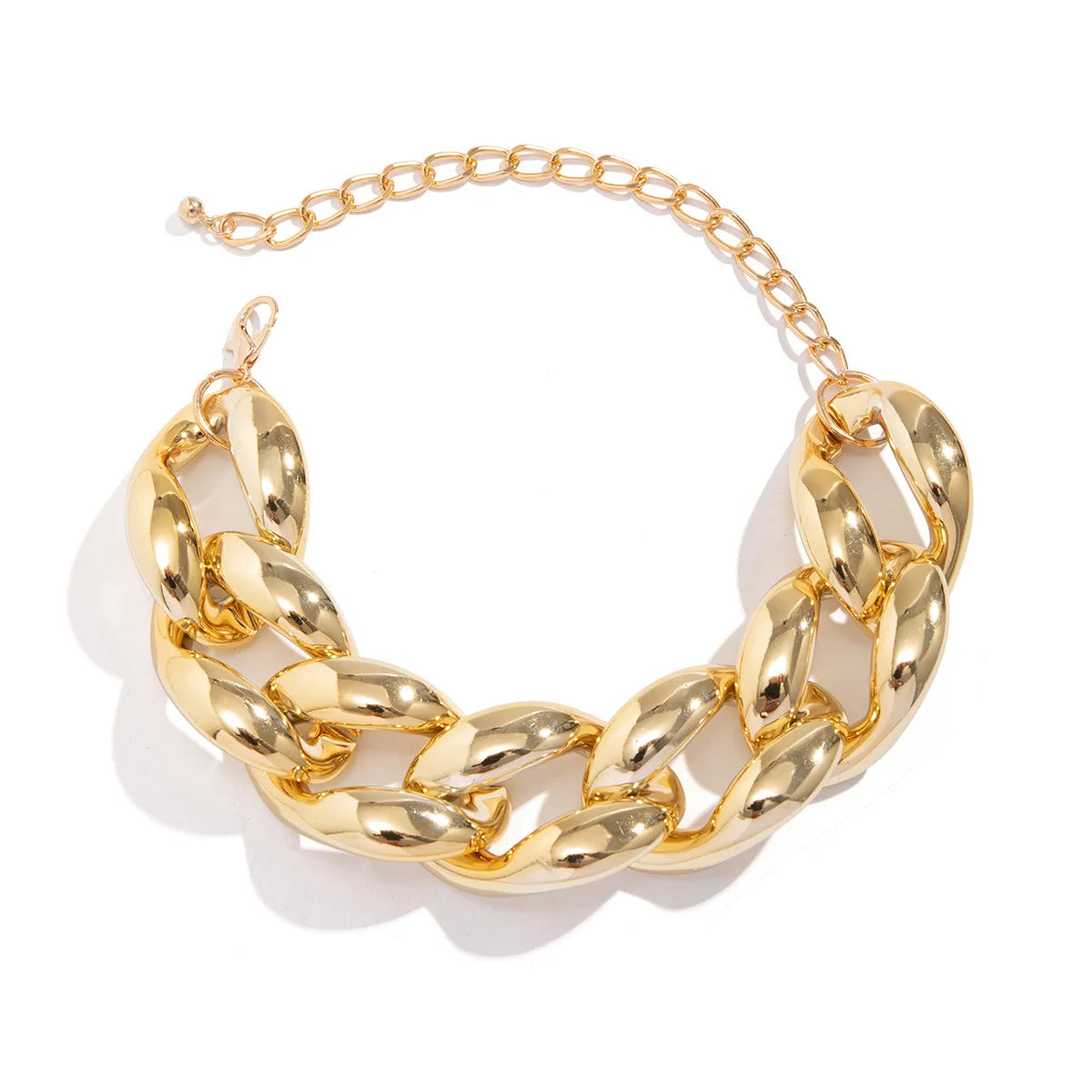 DIEZI Exaggerated CCB Big Chain Chunky Necklace For Women Party Gift Simple Fashion Plastic Statement Choker Necklace Jewelry