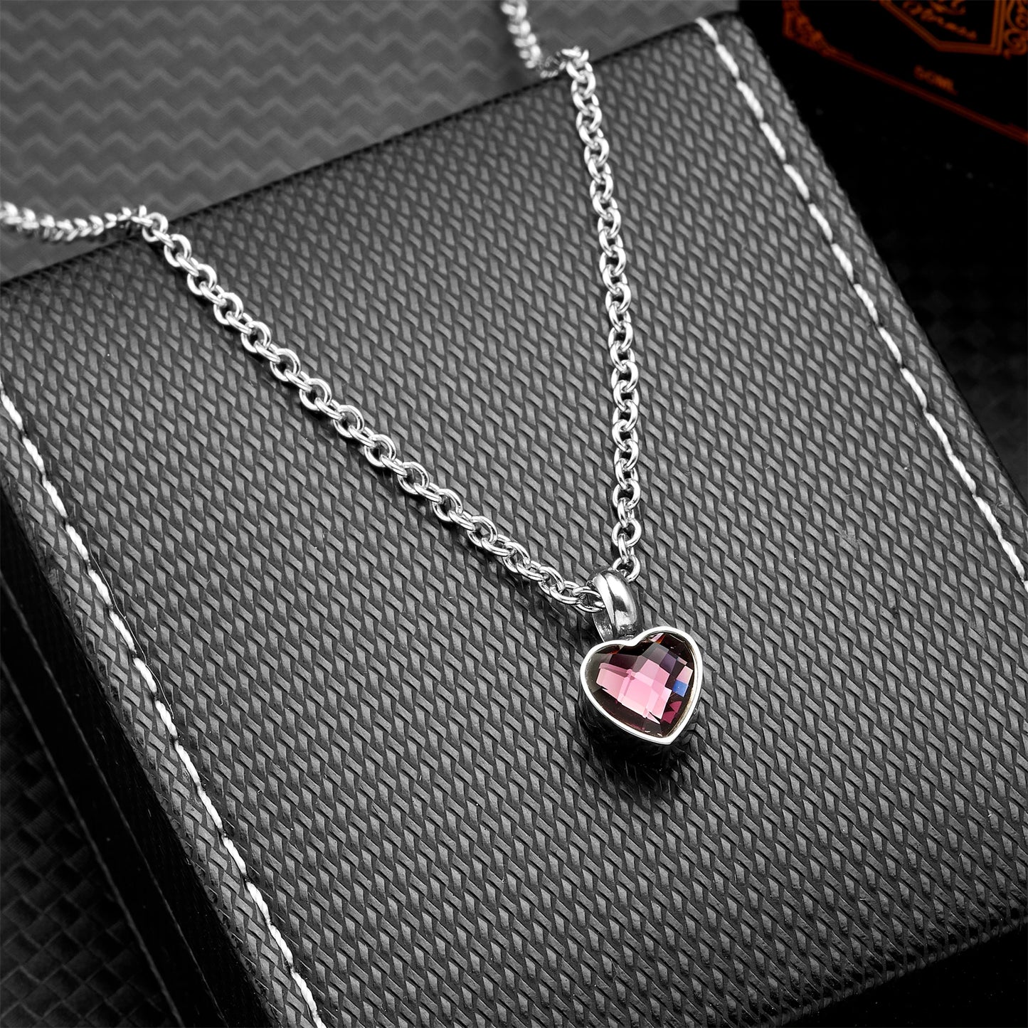 Small Heart Birthstone Cremation Necklace - Stainless Steel Memorial Urn Pendant for Human Ashes, Keepsake Jewelry