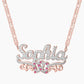 Dascusto Personalized Nameplate Name Necklace Custom 3D 18KGold Plated Double Diamond Choker Pendant Two-Tone  Chain For Women