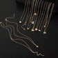 9 Pcs Multi-layered Gold Color Necklace Set for Women Fashion Zircon Pearl Heart Butterfly Star Moon Snake Pendant Necklaces Set
