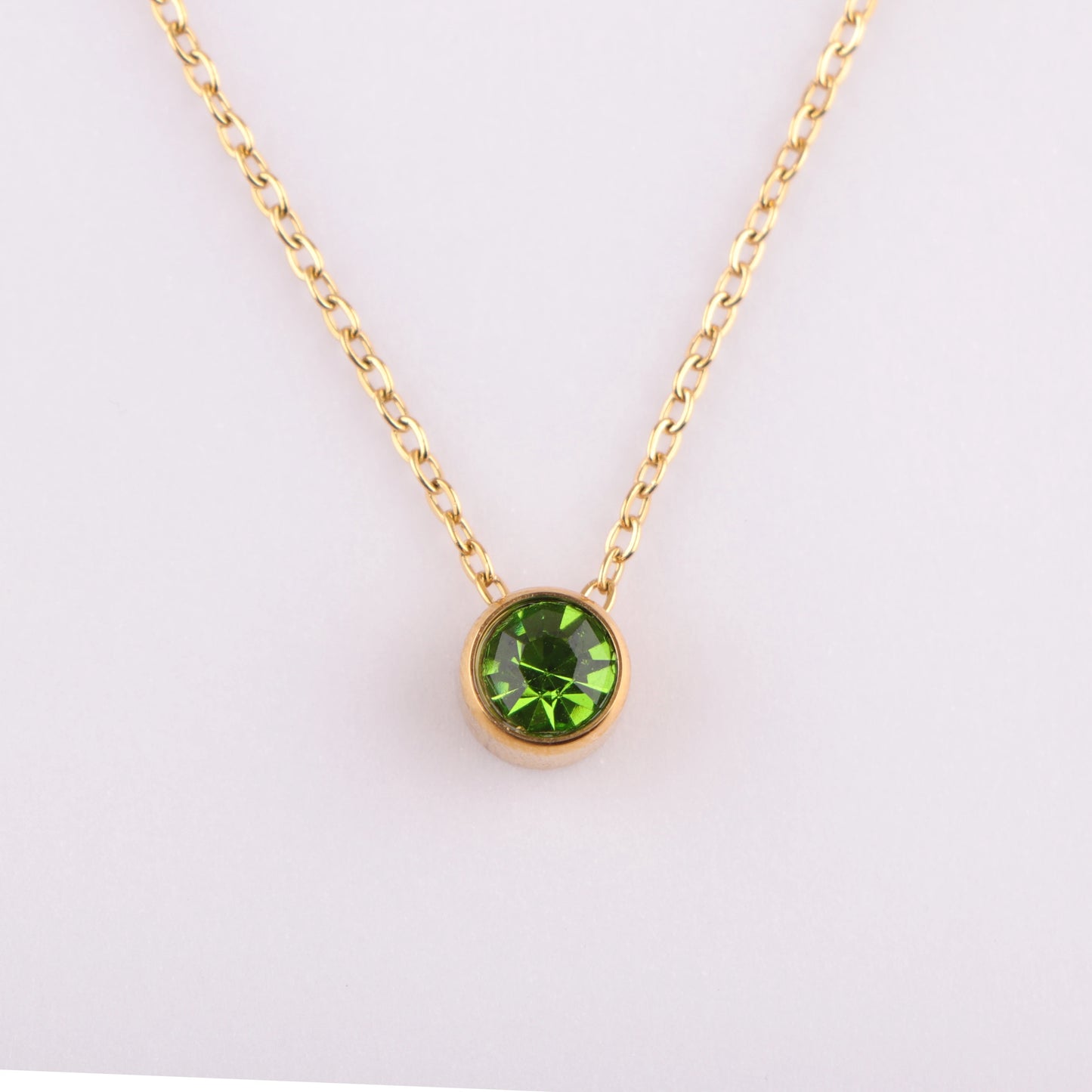 Stainless Steel 12 Birthstones Pendant Necklaces Colorful 12 Month Birthstone Charms  for Women Girls Birthday Jewelry Gift
